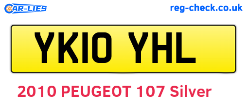 YK10YHL are the vehicle registration plates.