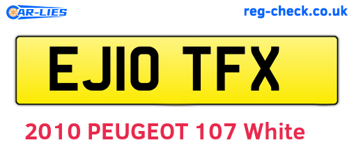 EJ10TFX are the vehicle registration plates.