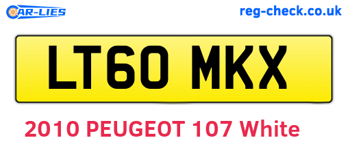 LT60MKX are the vehicle registration plates.