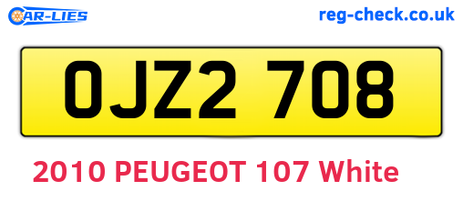 OJZ2708 are the vehicle registration plates.