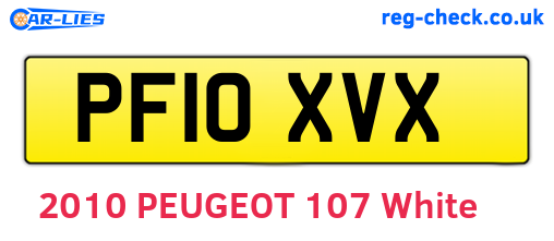 PF10XVX are the vehicle registration plates.