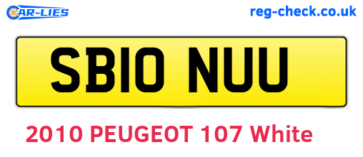 SB10NUU are the vehicle registration plates.