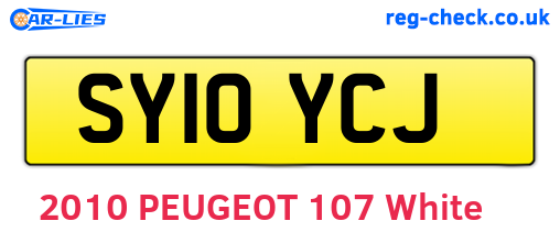 SY10YCJ are the vehicle registration plates.