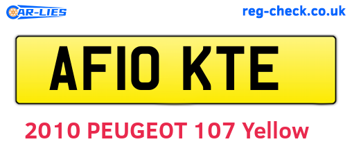 AF10KTE are the vehicle registration plates.