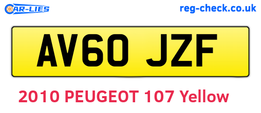 AV60JZF are the vehicle registration plates.