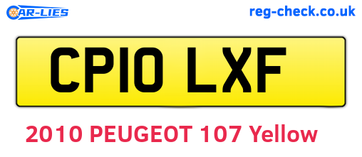CP10LXF are the vehicle registration plates.