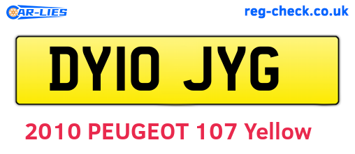 DY10JYG are the vehicle registration plates.