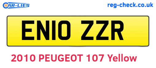 EN10ZZR are the vehicle registration plates.