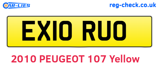 EX10RUO are the vehicle registration plates.