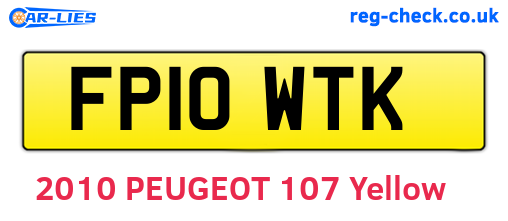 FP10WTK are the vehicle registration plates.