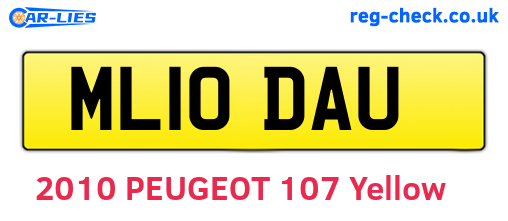 ML10DAU are the vehicle registration plates.