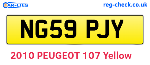 NG59PJY are the vehicle registration plates.