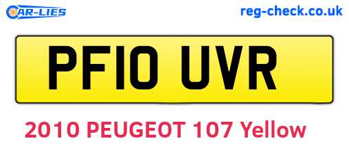 PF10UVR are the vehicle registration plates.