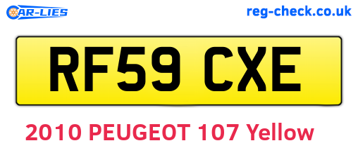 RF59CXE are the vehicle registration plates.