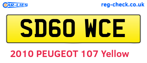 SD60WCE are the vehicle registration plates.