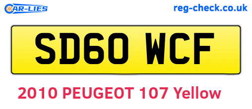 SD60WCF are the vehicle registration plates.