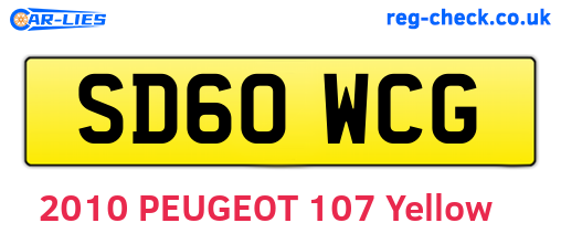 SD60WCG are the vehicle registration plates.