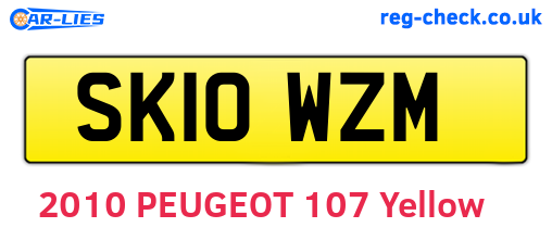 SK10WZM are the vehicle registration plates.