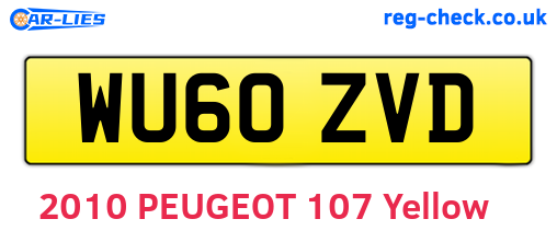 WU60ZVD are the vehicle registration plates.