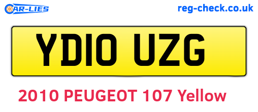 YD10UZG are the vehicle registration plates.