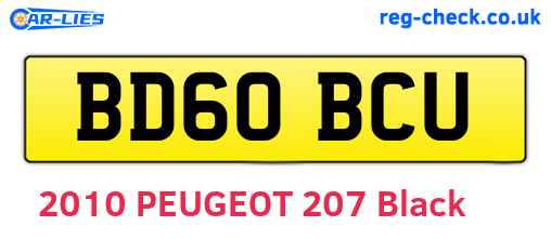 BD60BCU are the vehicle registration plates.