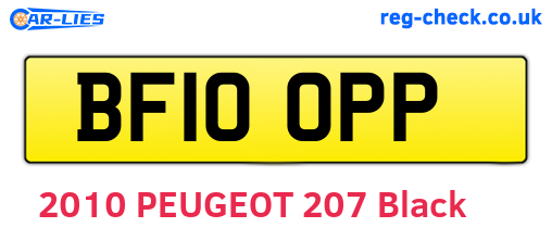 BF10OPP are the vehicle registration plates.