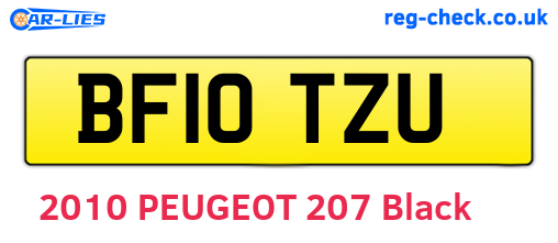 BF10TZU are the vehicle registration plates.