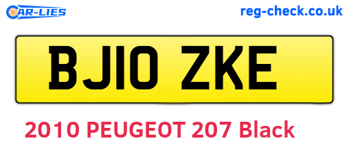 BJ10ZKE are the vehicle registration plates.