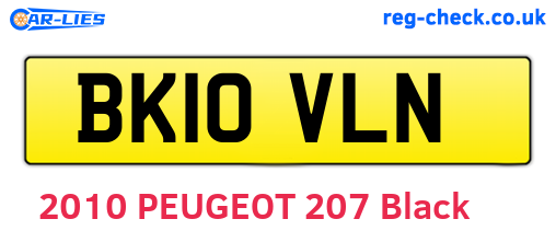 BK10VLN are the vehicle registration plates.