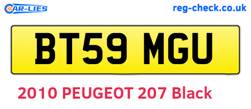 BT59MGU are the vehicle registration plates.