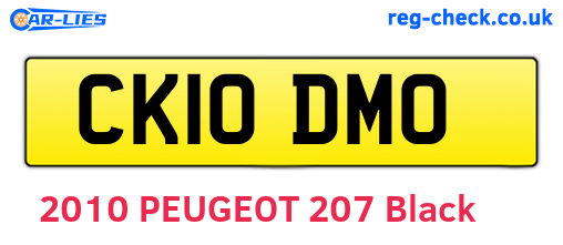 CK10DMO are the vehicle registration plates.