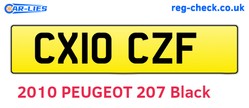 CX10CZF are the vehicle registration plates.