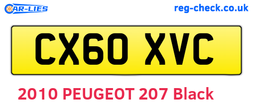 CX60XVC are the vehicle registration plates.
