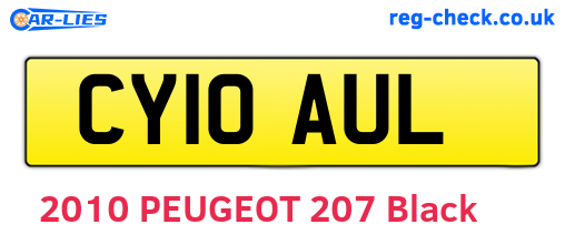 CY10AUL are the vehicle registration plates.
