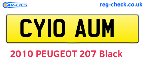 CY10AUM are the vehicle registration plates.