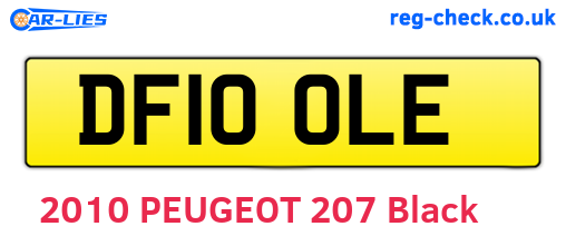 DF10OLE are the vehicle registration plates.