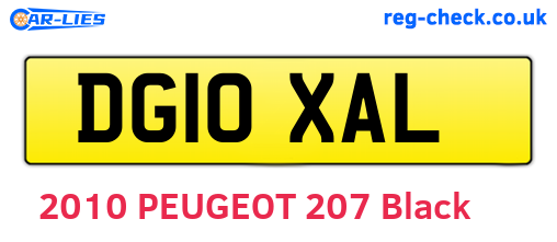 DG10XAL are the vehicle registration plates.