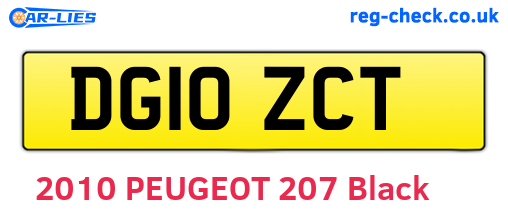 DG10ZCT are the vehicle registration plates.