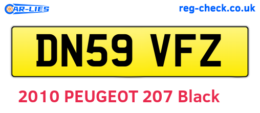DN59VFZ are the vehicle registration plates.
