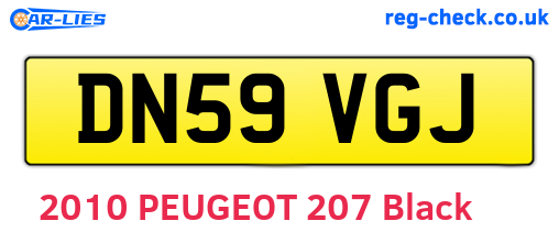 DN59VGJ are the vehicle registration plates.