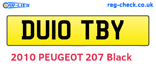 DU10TBY are the vehicle registration plates.
