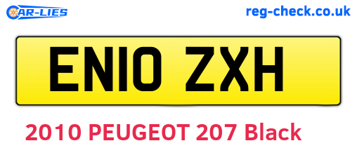 EN10ZXH are the vehicle registration plates.