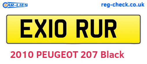 EX10RUR are the vehicle registration plates.