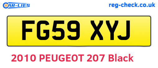 FG59XYJ are the vehicle registration plates.