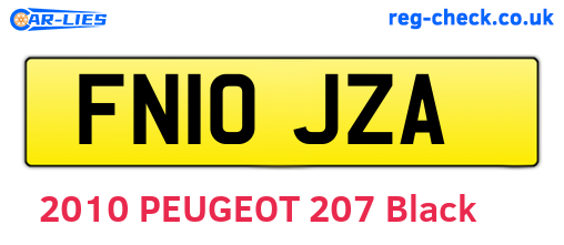 FN10JZA are the vehicle registration plates.