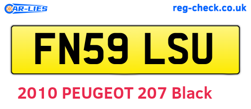 FN59LSU are the vehicle registration plates.