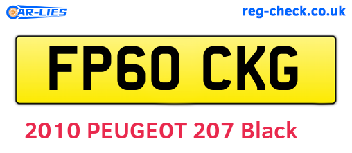 FP60CKG are the vehicle registration plates.