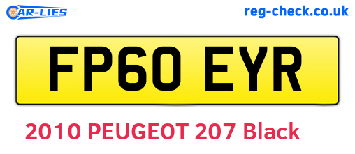 FP60EYR are the vehicle registration plates.