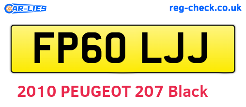 FP60LJJ are the vehicle registration plates.