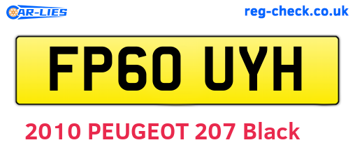 FP60UYH are the vehicle registration plates.